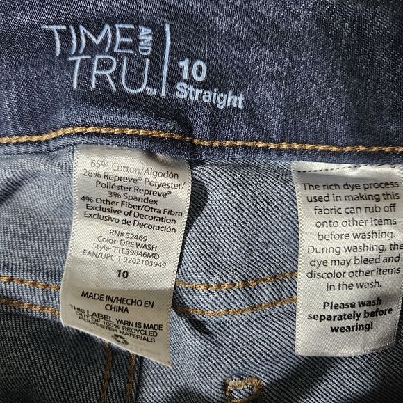 Time And Tru Frilly Denim Shorts Size 10 - Picture 3 of 5